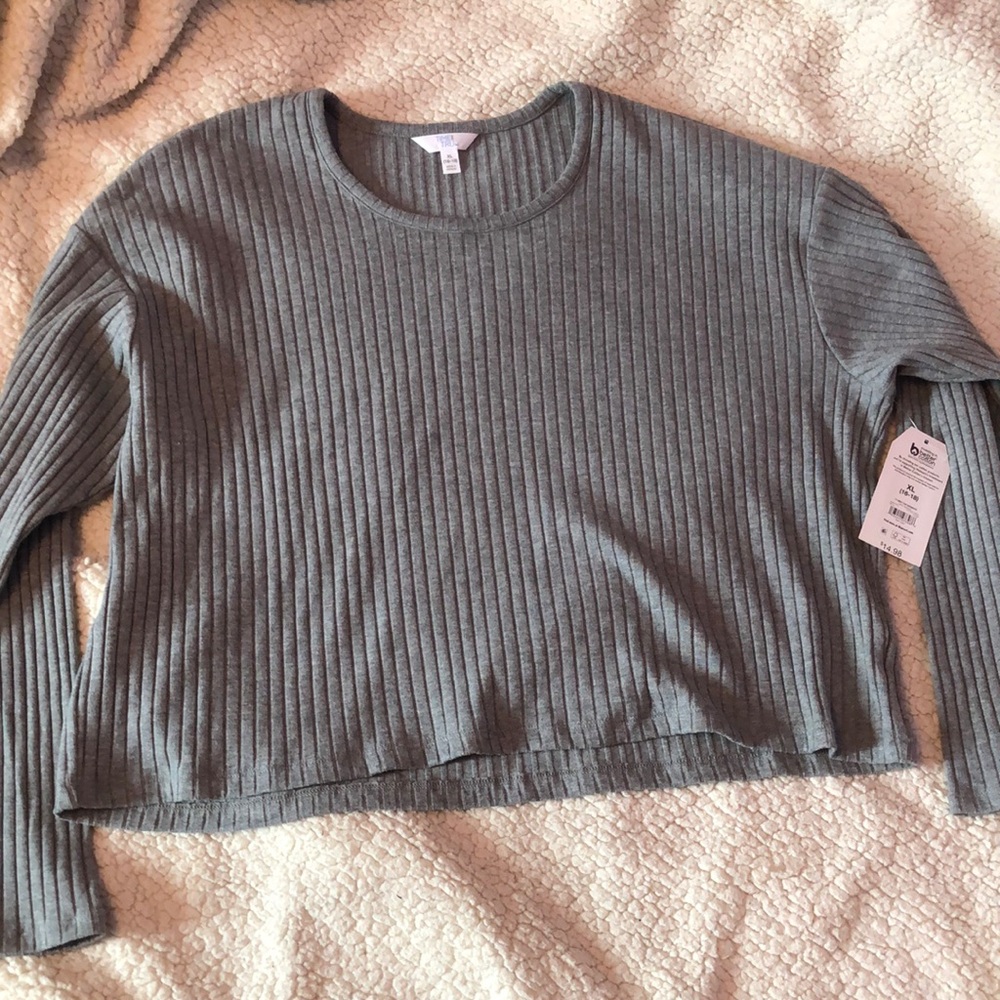 Time and Tru cropped ribbed sweater